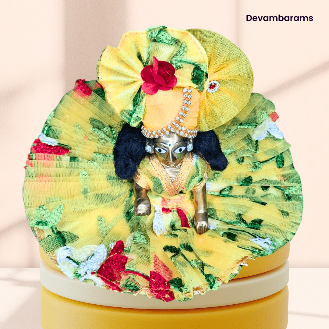 Devambarams Laddu Gopal Embroidered Net Dress