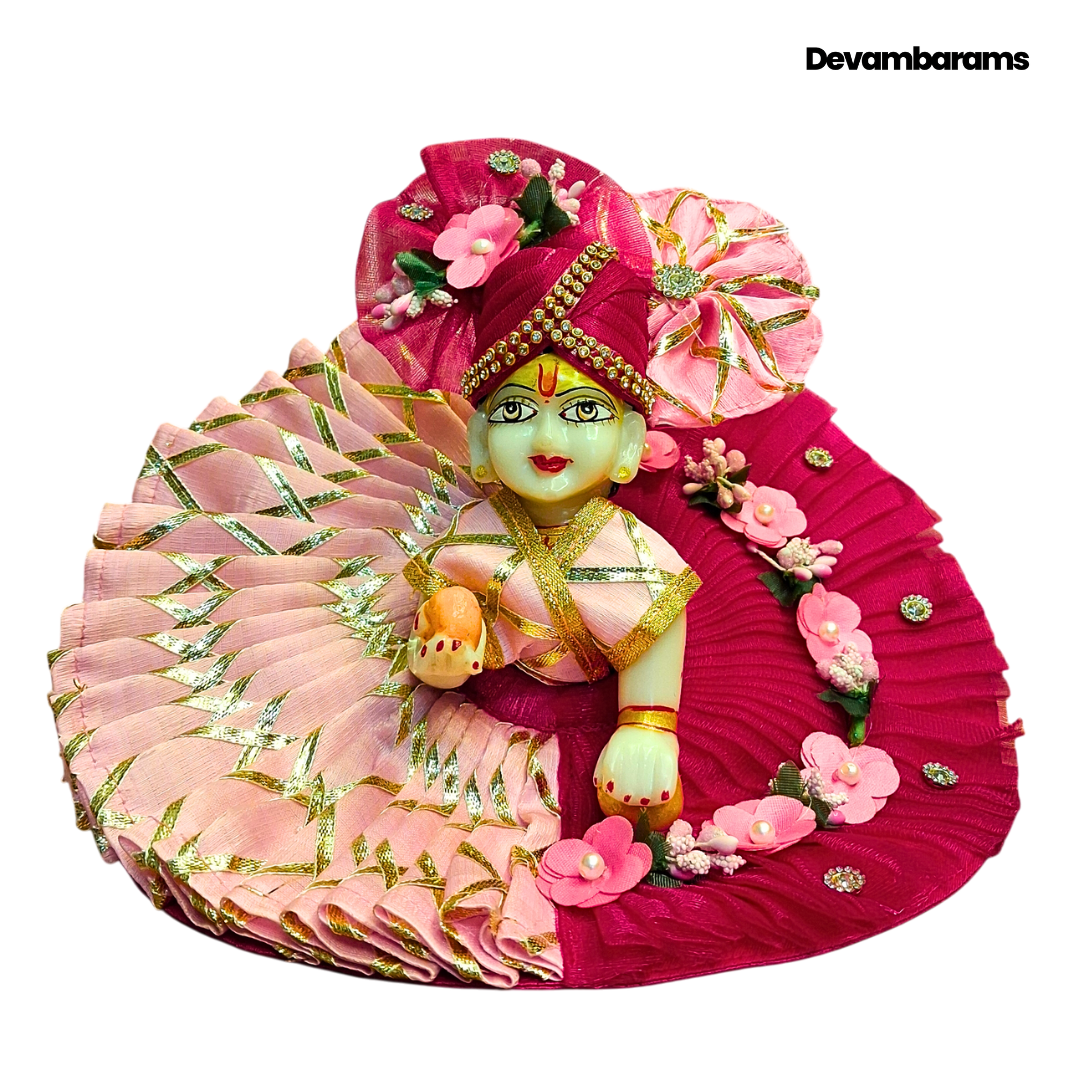 Devambarams Laddu Gopal Gota Patti Dress