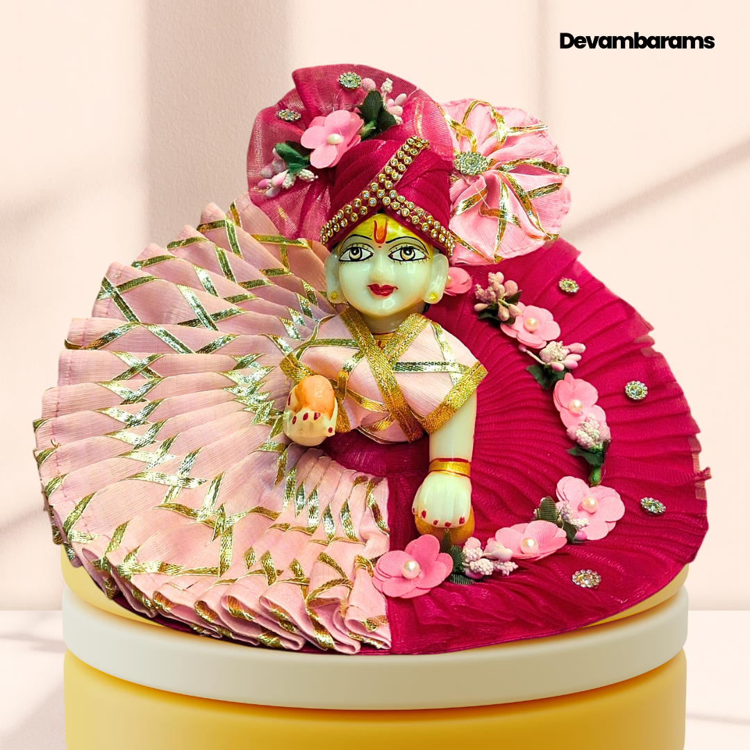 Devambarams Laddu Gopal Gota Patti Dress