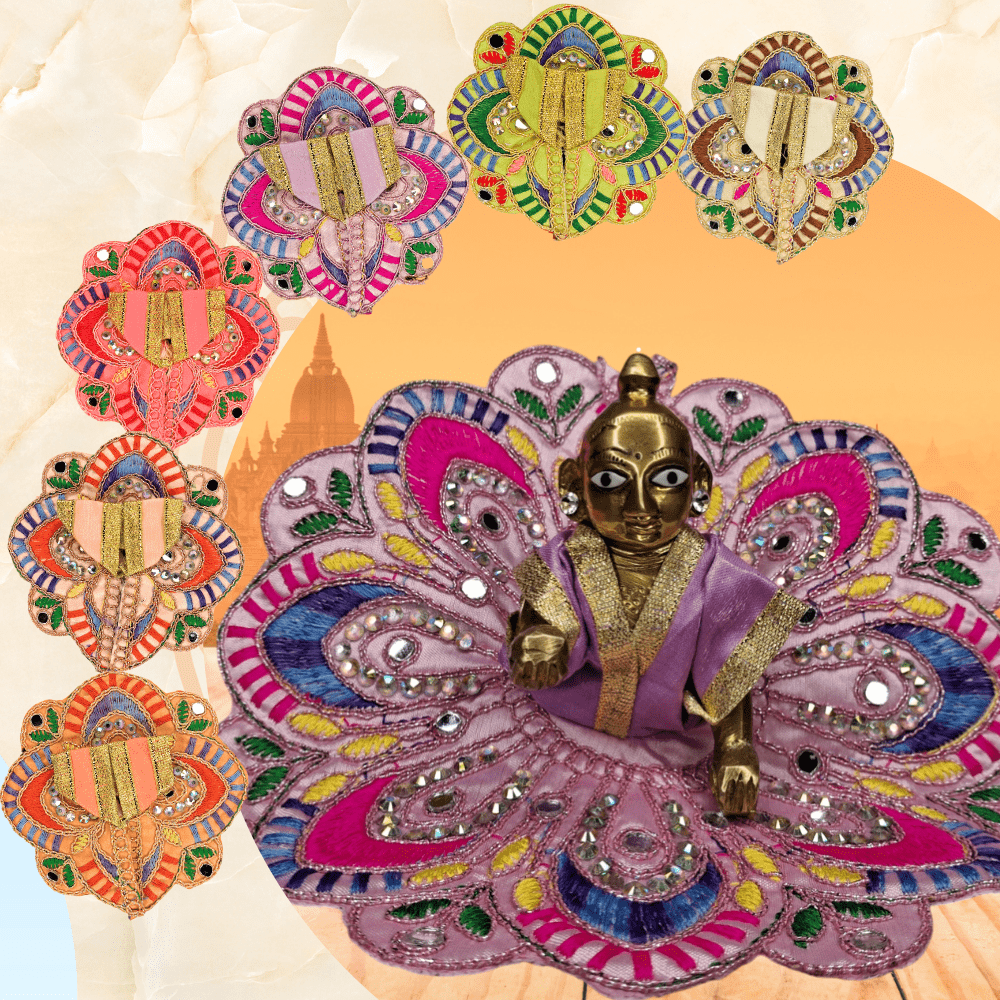 Devambarams Laddu Gopal Dress Combo | Embroidered Poshak for 0 No. Idol | (Set of 3, Random Colors)