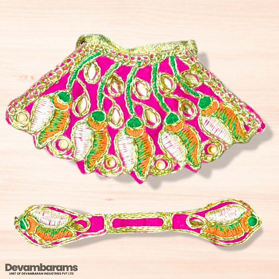 Mata Rani Embroidered Lehenga Patka - Devambarams
