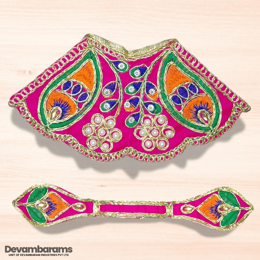 Devambarams Mata Rani Embroidered Lehenga Patka 3 Pink