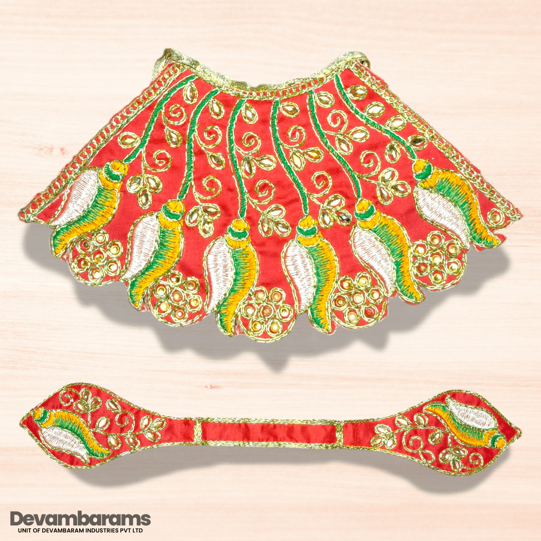 Mata Rani Embroidered Lehenga Patka - Devambarams