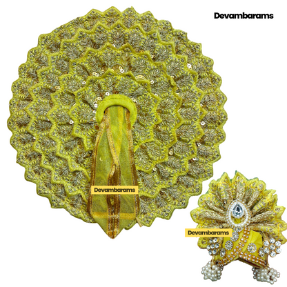 Devambarams Laddu Gopal Dress for Janmashtami (Combo of 2 Heavy Dresses with 2 Heavy Mukuts)