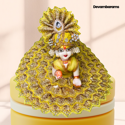 Devambarams Laddu Gopal Dress for Janmashtami (Combo of 2 Heavy Dresses with 2 Heavy Mukuts)
