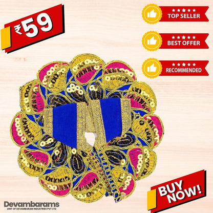 Devambarams Laddu Gopal Dress | Embroidery | Sequinn | Pan Patta Style 1 Blue
