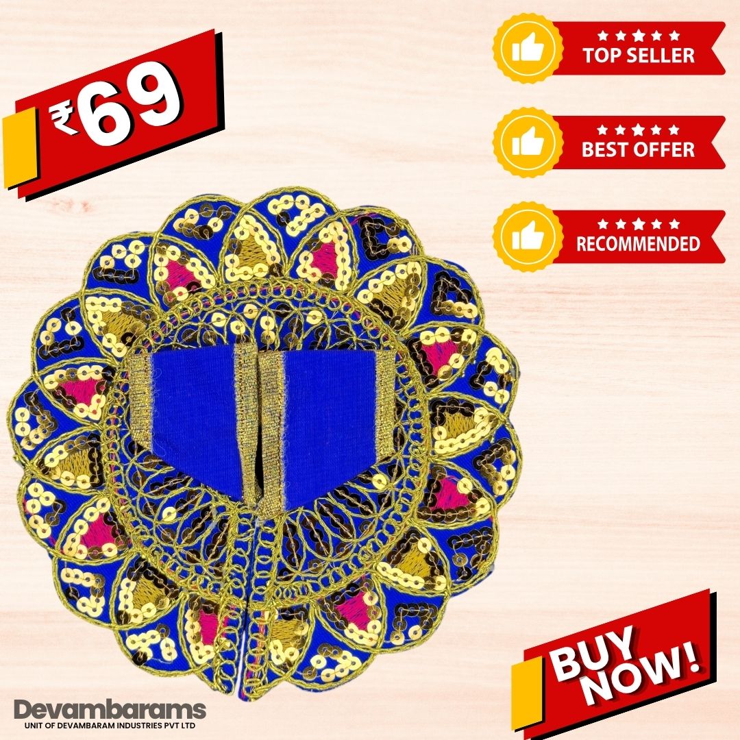 Devambarams Laddu Gopal Dress | Embroidery | Sequinn Style 2 Blue