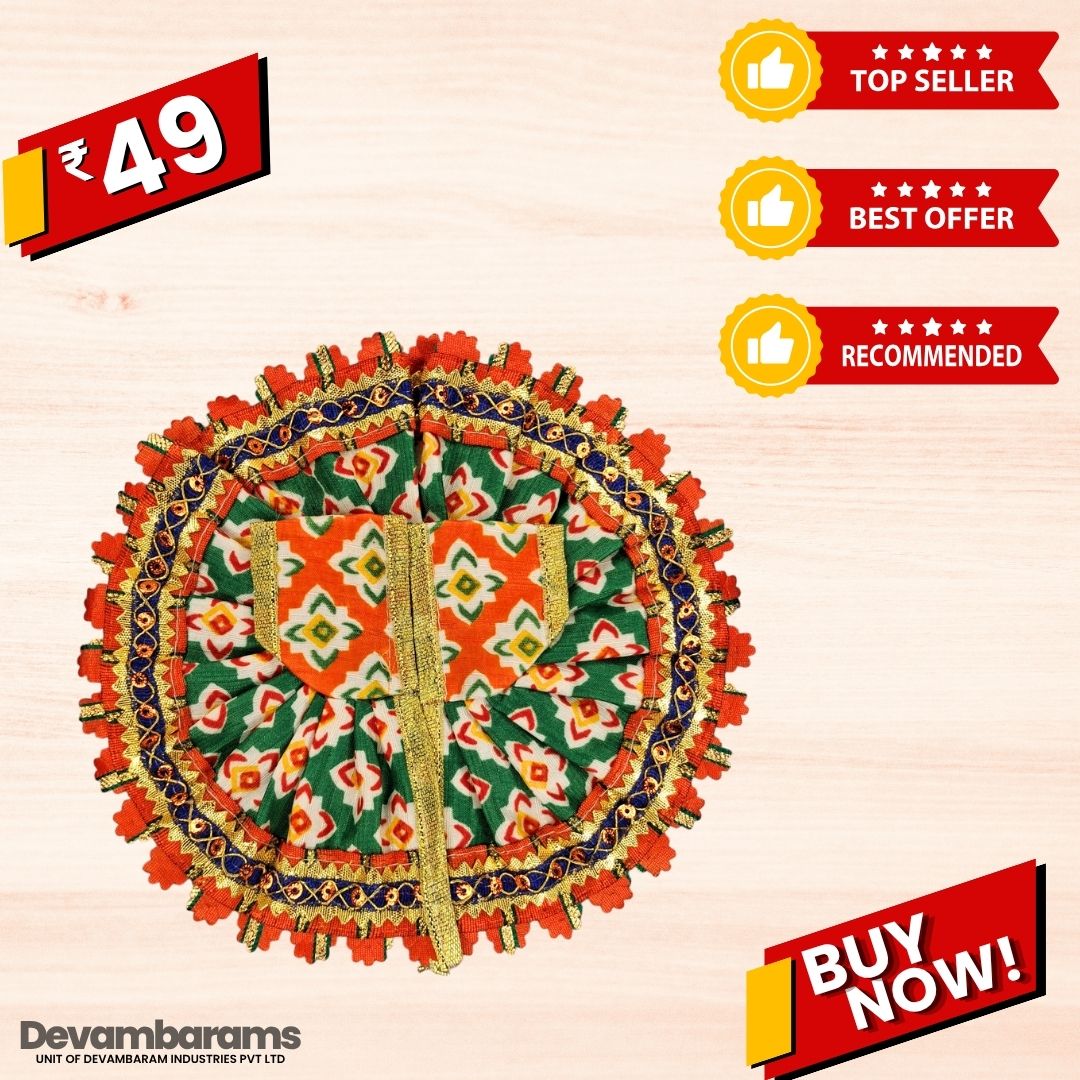 Devambarams Laddu Gopal Cotton Dress | Summer Collection 3 Orange