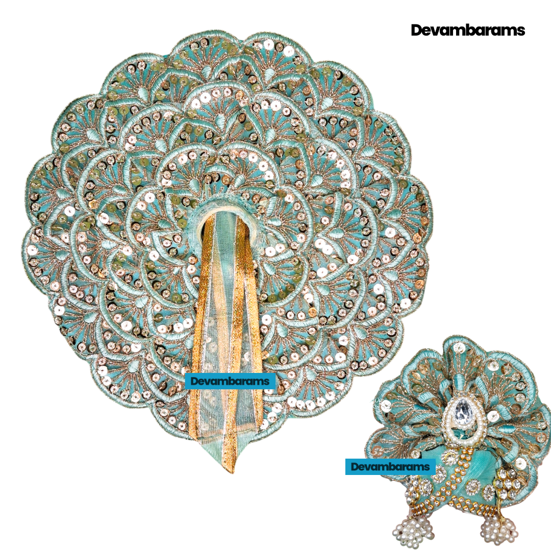Devambarams Laddu Gopal Dress for Janmashtami (Combo of 2 Fancy Dresses with 2 Fancy Mukuts)