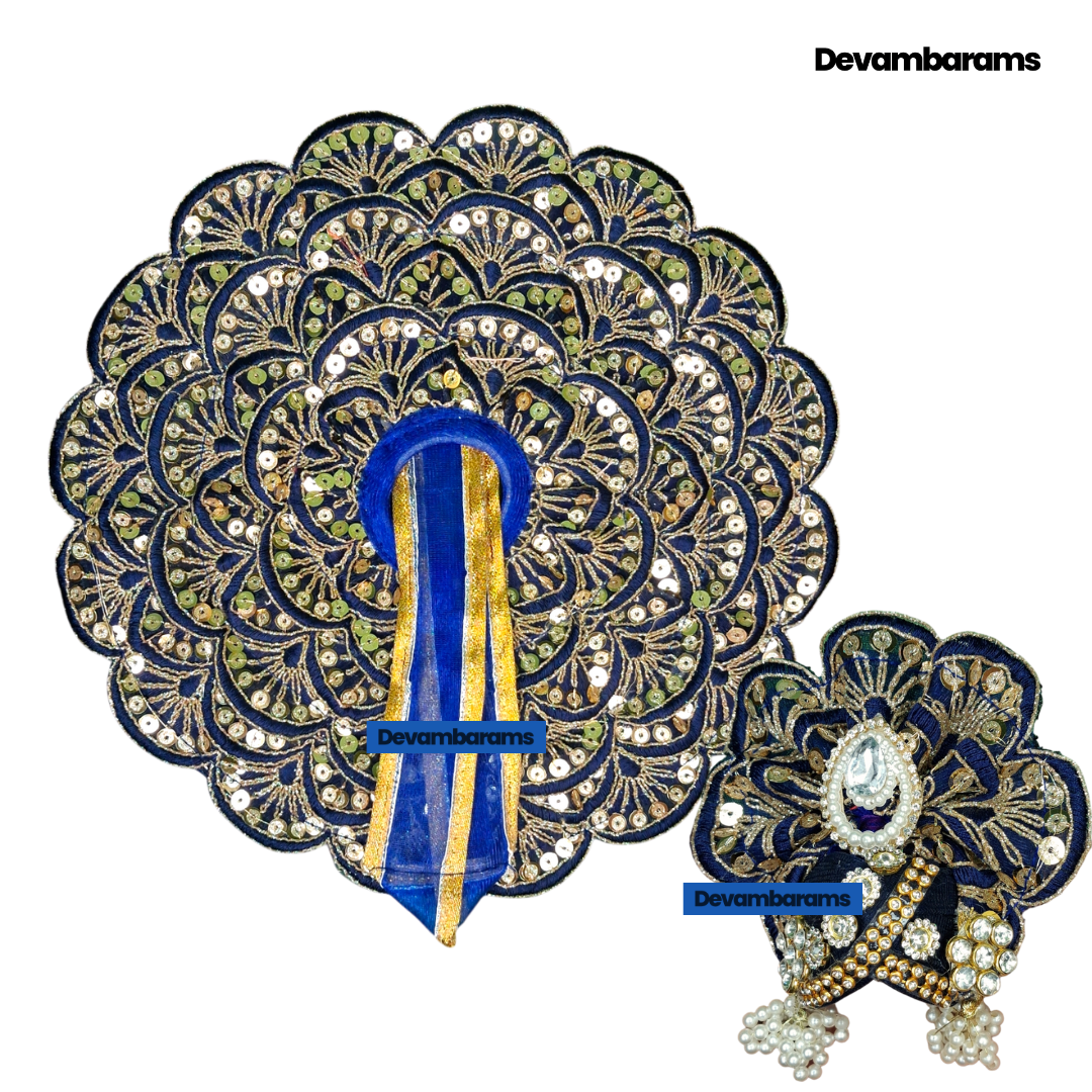 Devambarams Kanha Ji Dress for Janmashtami (Combo of 2 Heavy Dresses with 2 Heavy Mukuts)