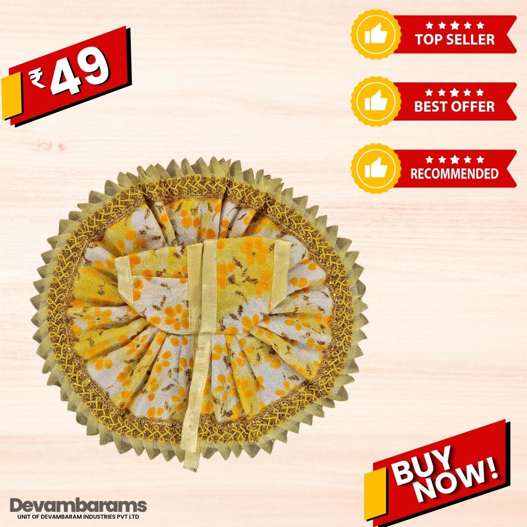 Devambarams Laddu Gopal Cotton Dress | Summer Collection 3 Yellow