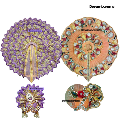Devambarams Laddu Gopal Dress for Janmashtami (Combo of 2 Premium Dresses with 2 Premium Mukuts)
