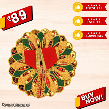 Devambarams Laddu Gopal Dress | Embroidery | Sequinn | Mandala Style 4 Red