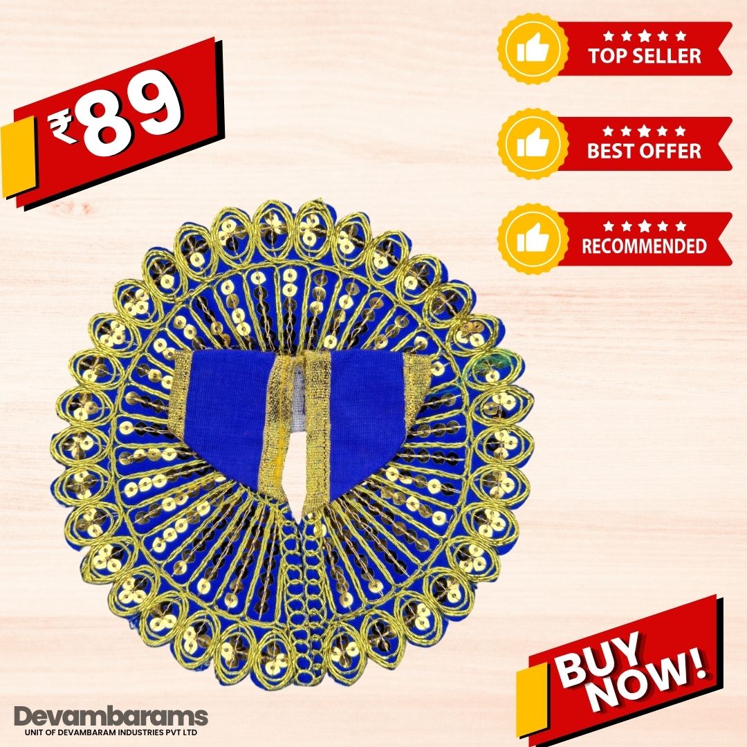 Devambarams Laddu Gopal Dress | Embroidery | Sequinn | Mandala Star (99) 4 Blue