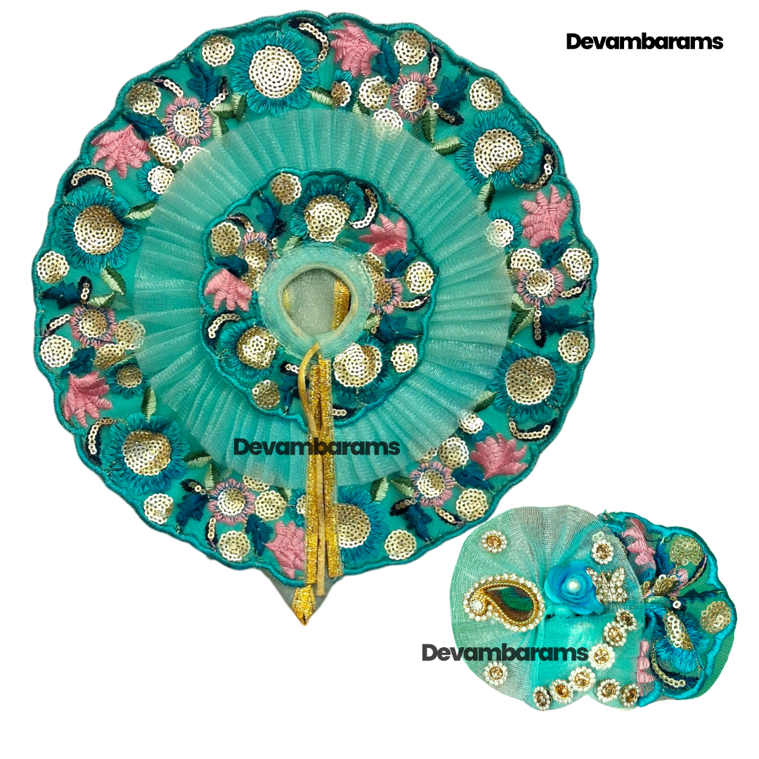 Devambarams Laddu Gopal Dress for Janmashtami (Combo of 2 Heavy Dresses with 2 Heavy Mukuts)