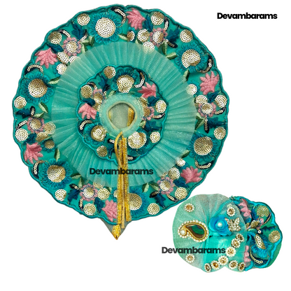 Devambarams Laddu Gopal Dress for Janmashtami (Combo of 2 Heavy Dresses with 2 Heavy Mukuts)