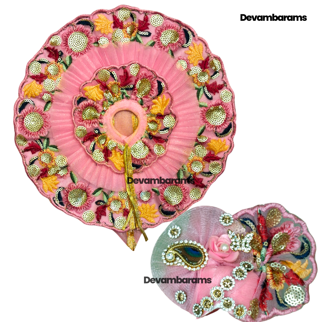 Devambarams Laddu Gopal Dress for Janmashtami (Combo of 2 Unique Dresses with 2 Unique Mukuts)