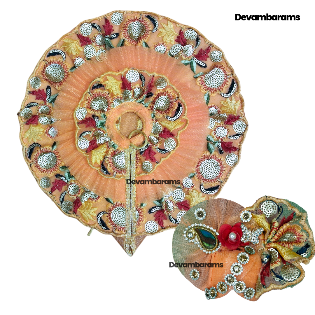 Devambarams Laddu Gopal Dress for Janmashtami (Combo of 2 Premium Dresses with 2 Premium Mukuts)