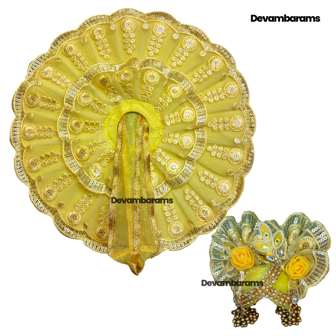 Devambarams Kanha Ji Dress for Janmashtami (Combo of 2 Heavy Dresses with 2 Heavy Mukuts)