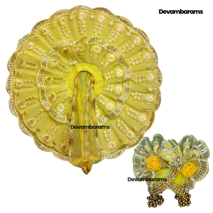 Devambarams Kanha Ji Dress for Janmashtami (Combo of 2 Heavy Dresses with 2 Heavy Mukuts)