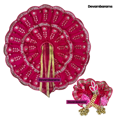 Devambarams Laddu Gopal Dress for Janmashtami (Combo of 2 Fancy Dresses with 2 Fancy Mukuts)