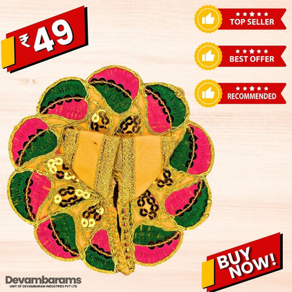 Devambarams Laddu Gopal Dress | Embroidery | Sequinn | Pan Patta Style 0 Yellow