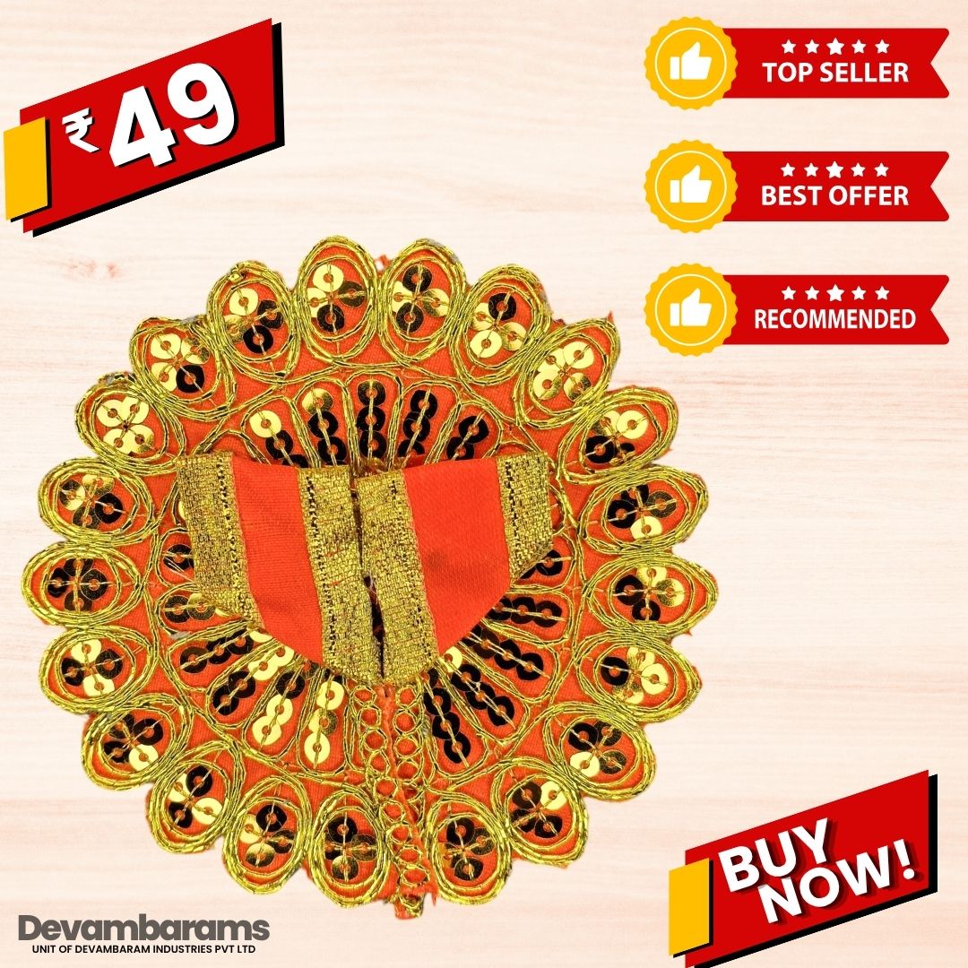 Devambarams Laddu Gopal Dress | Embroidery | Sequinn | Mandala Star 0 Orange